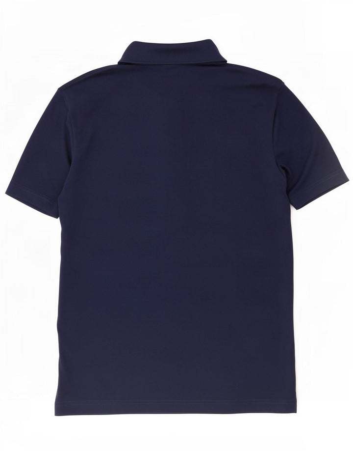 Polo grafica da uomo Adidas piccola in poliestere blu navy