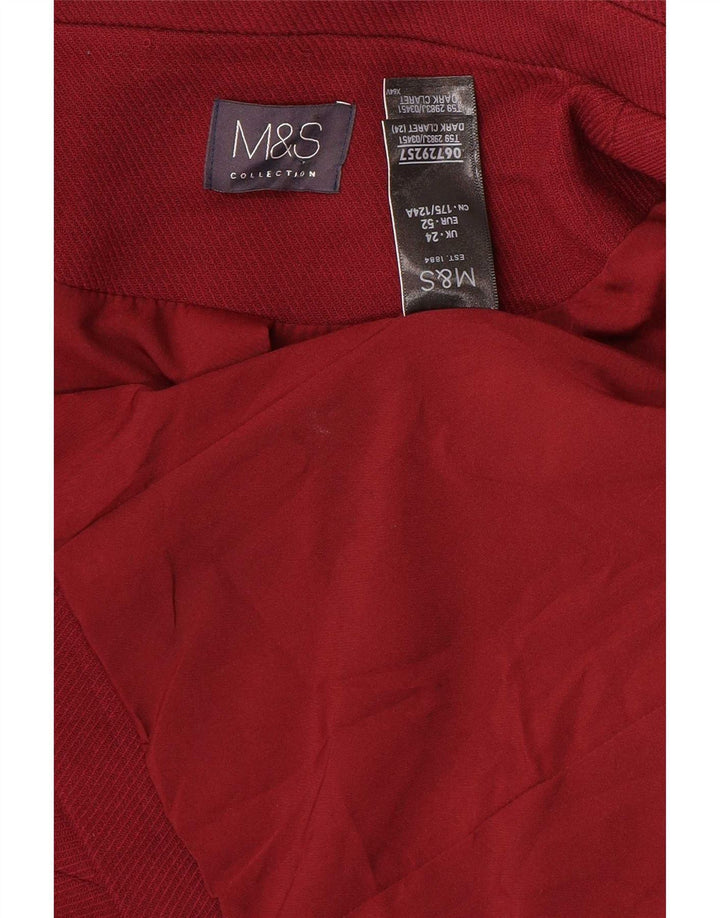Marks & Spencer Giacca blazer a 1 bottone da donna UK 24 4XL Poliestere bordeaux