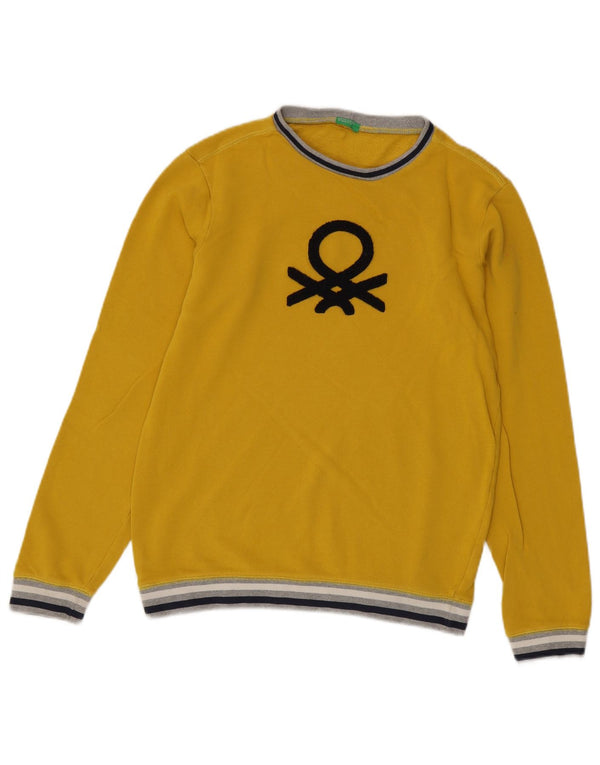 Maglione girocollo bambino Benetton 13-14 anni 3XL a righe gialle