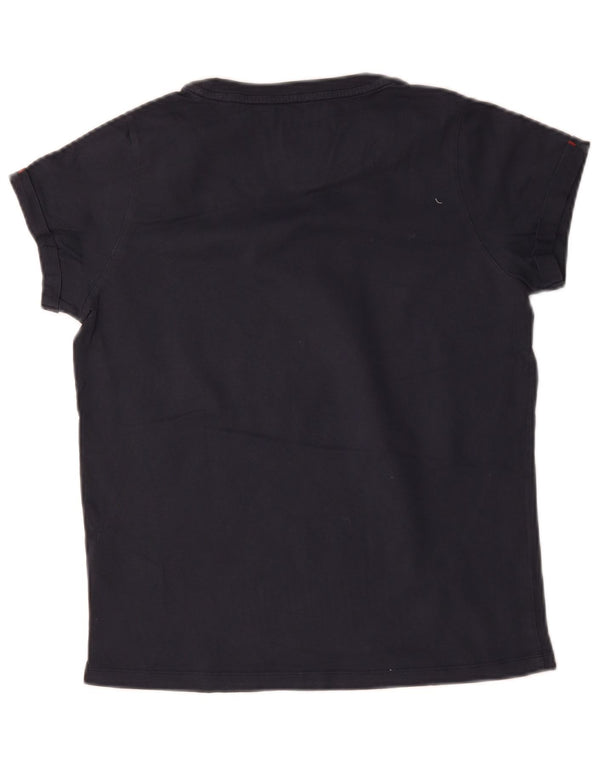 T-shirt grafica da donna Tommy Hilfiger Top UK 10 Small Blu Navy Cotone