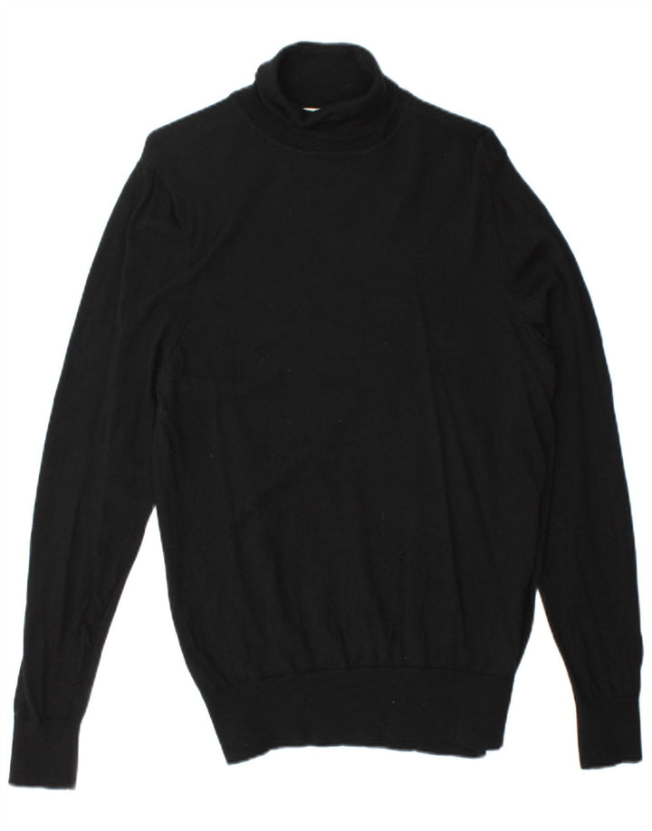 Maglione maglione a collo alto da uomo John Lewis in lana nera media