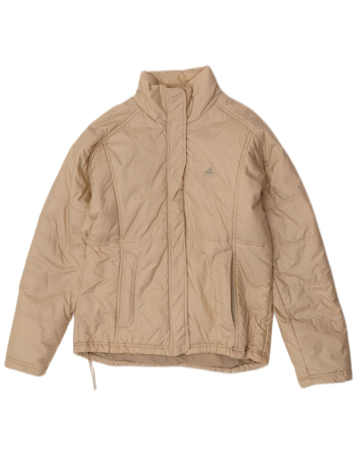 Giacca imbottita da donna Adidas UK 16 Large Beige in poliammide
