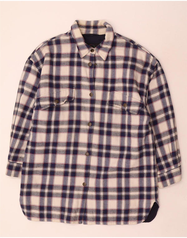 Camicia in flanella da boscaiolo da donna Bogner US 14 XL Cotone a quadri blu navy