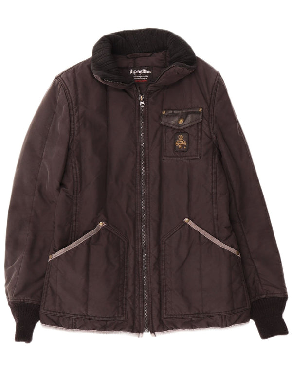 REFRIGIWEAR Womens Windbreaker Jacket UK 10 Small Black Polyamide