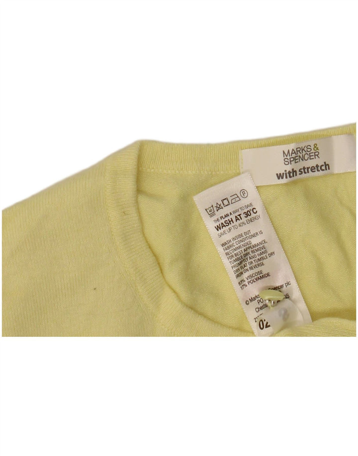 Maglione cardigan da donna Marks & Spencer UK 12 Viscosa giallo medio