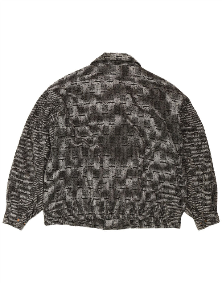 Giubbotto bomber da uomo VINTAGE IT 52 XL Lana a quadri grigi