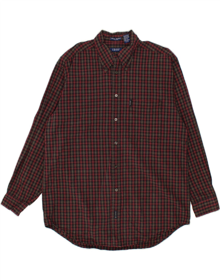IZOD Mens Shirt Large Red Check Cotton Vintage Izod and Second-Hand Izod from Messina Hembry 
