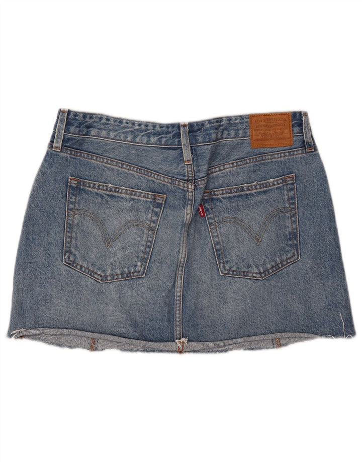 Mini gonna di jeans da donna Levi's W30 in cotone blu medio