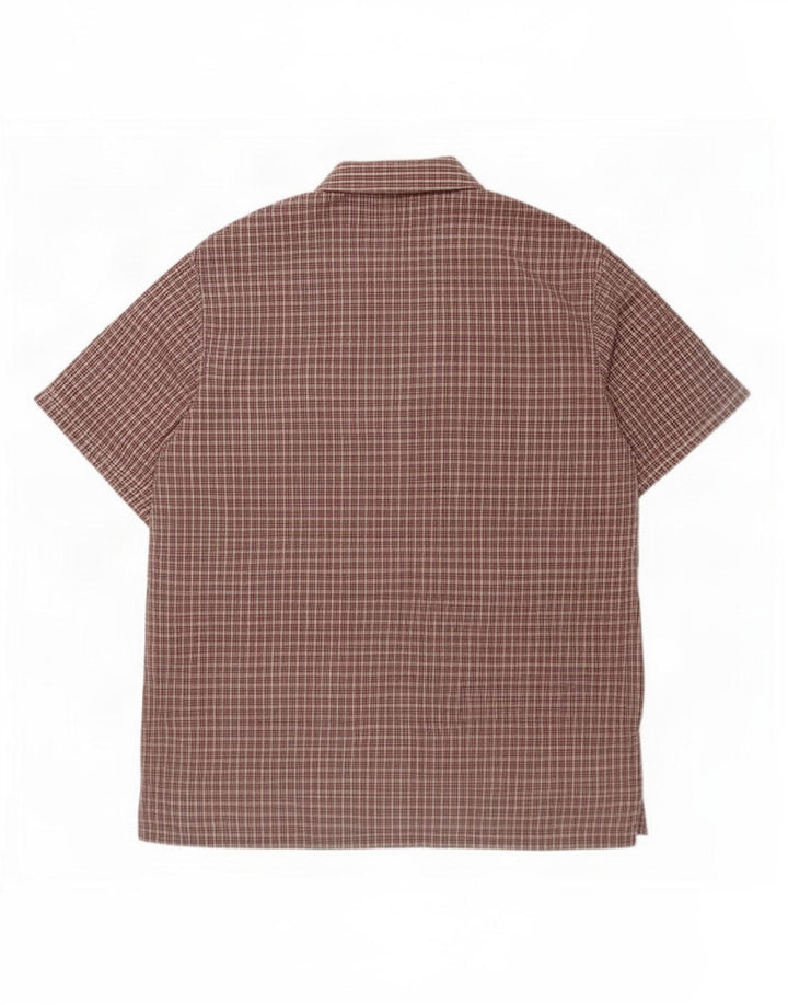Camicia a maniche corte da uomo Rohan Poliestere a quadri marrone medio
