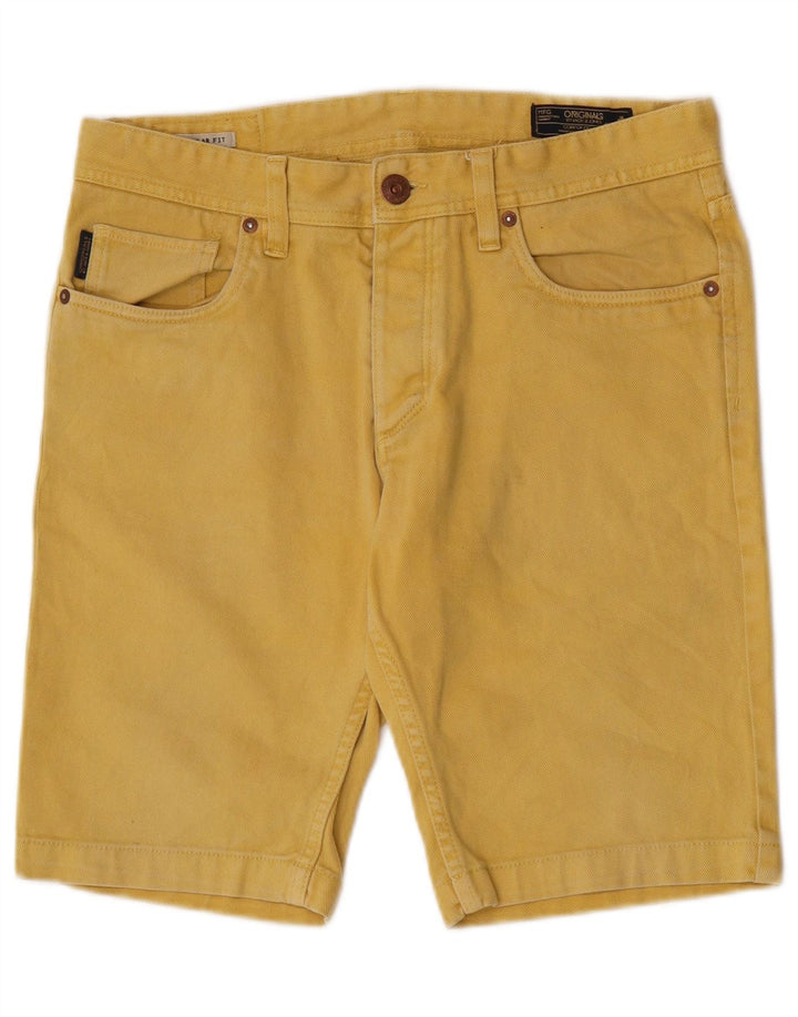 Pantaloncini di jeans vestibilità regolare da uomo Jack & Jones medi W32 cotone giallo
