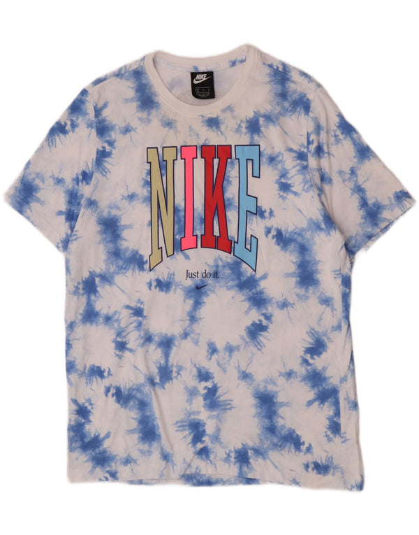 T-shirt grafica da uomo Nike Top XL in cotone tie-dye blu