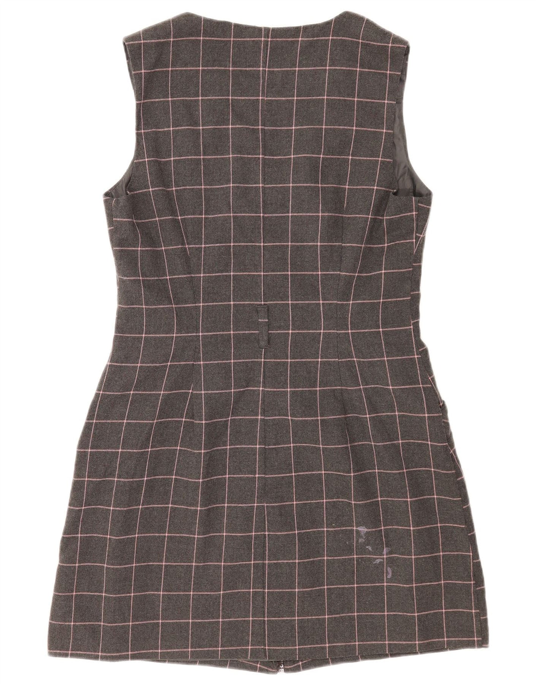 Abito tubino senza maniche da donna Oasis UK 14 Poliestere a quadri grigio medio