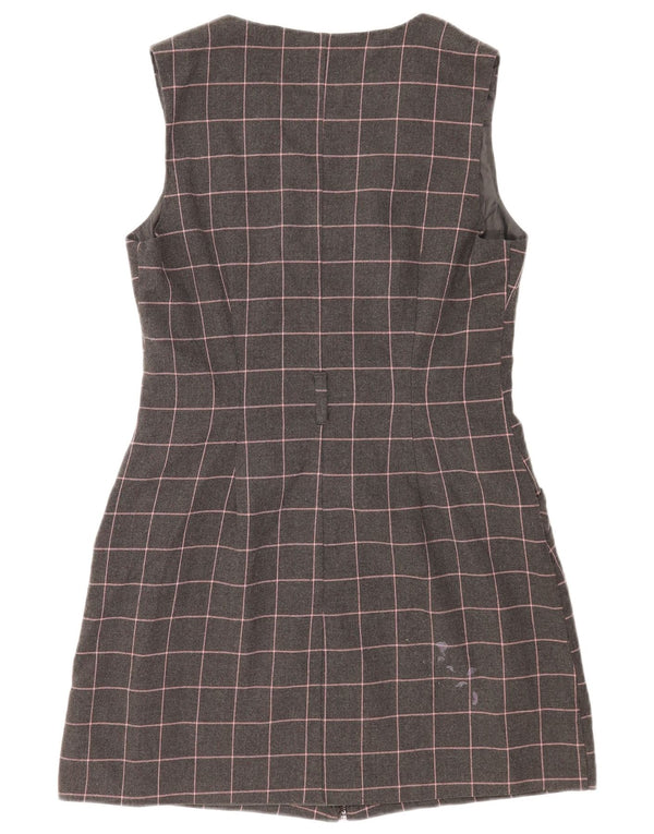 Abito tubino senza maniche da donna Oasis UK 14 Poliestere a quadri grigio medio