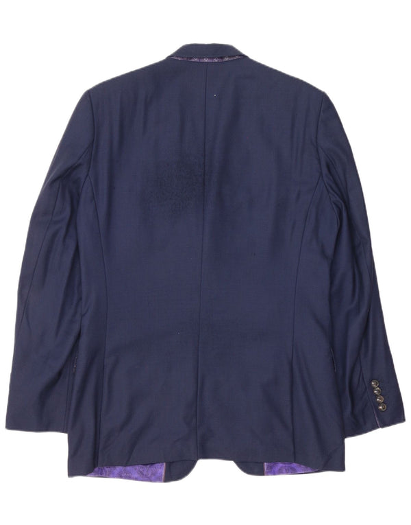 Ted Baker Mens 2 Button Blazer Jacket UK 38 Medium Navy Blue Polyester
