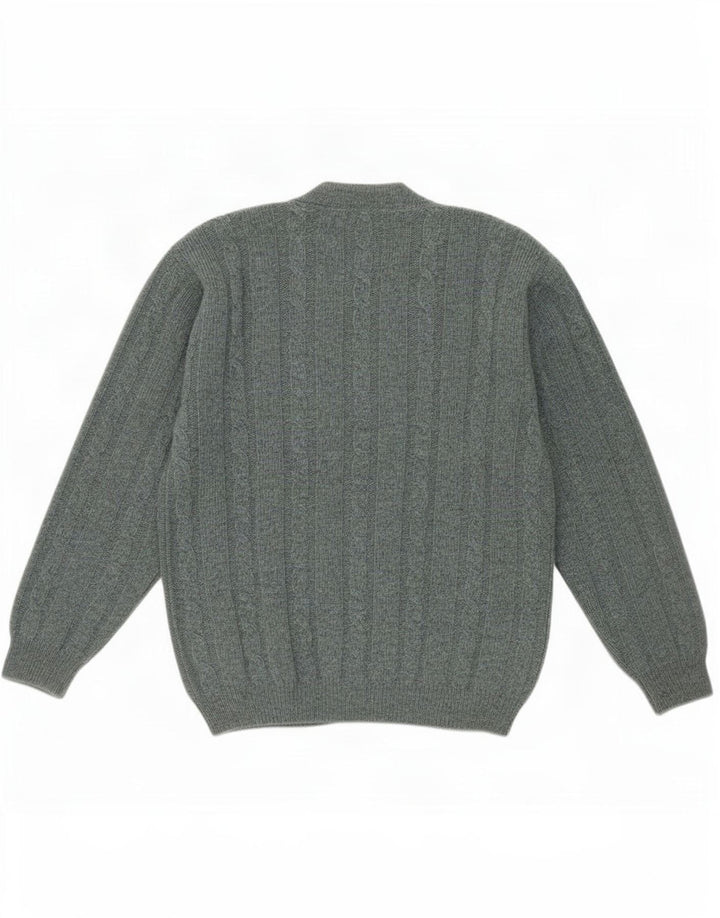 Maglione cardigan da uomo vintage verde medio