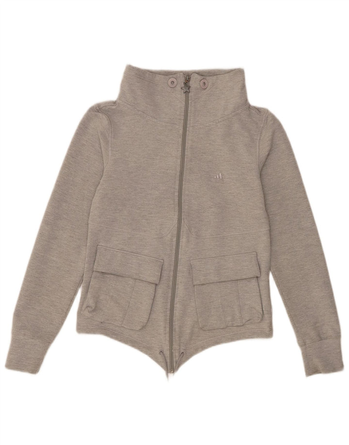 Giacca da ginnastica da donna Adidas UK 10 piccola in cotone grigio