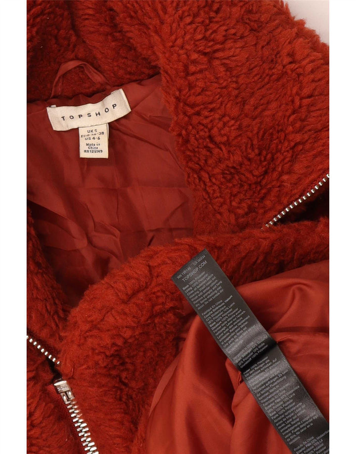 Giacca a vento oversize da donna con orsacchiotto Topshop UK 10 piccola arancione