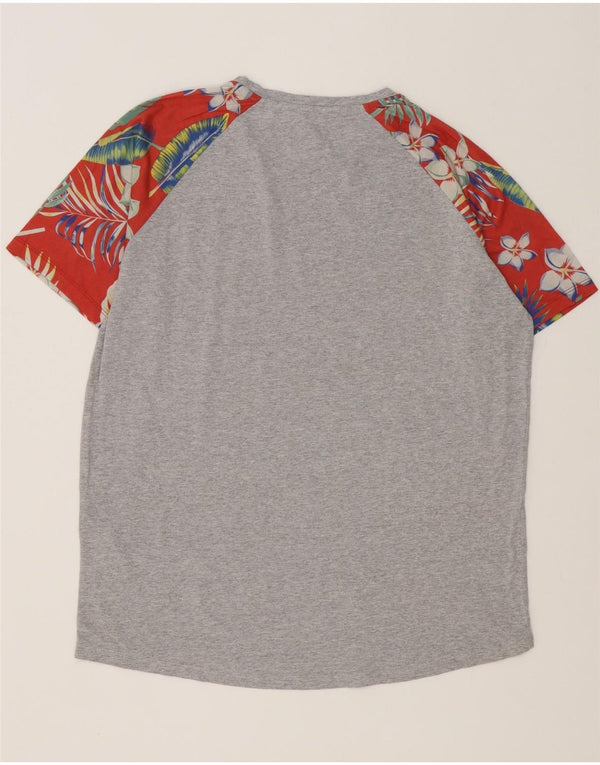 Jack & Jones T-shirt da uomo vestibilità regolare Top XL in cotone floreale grigio