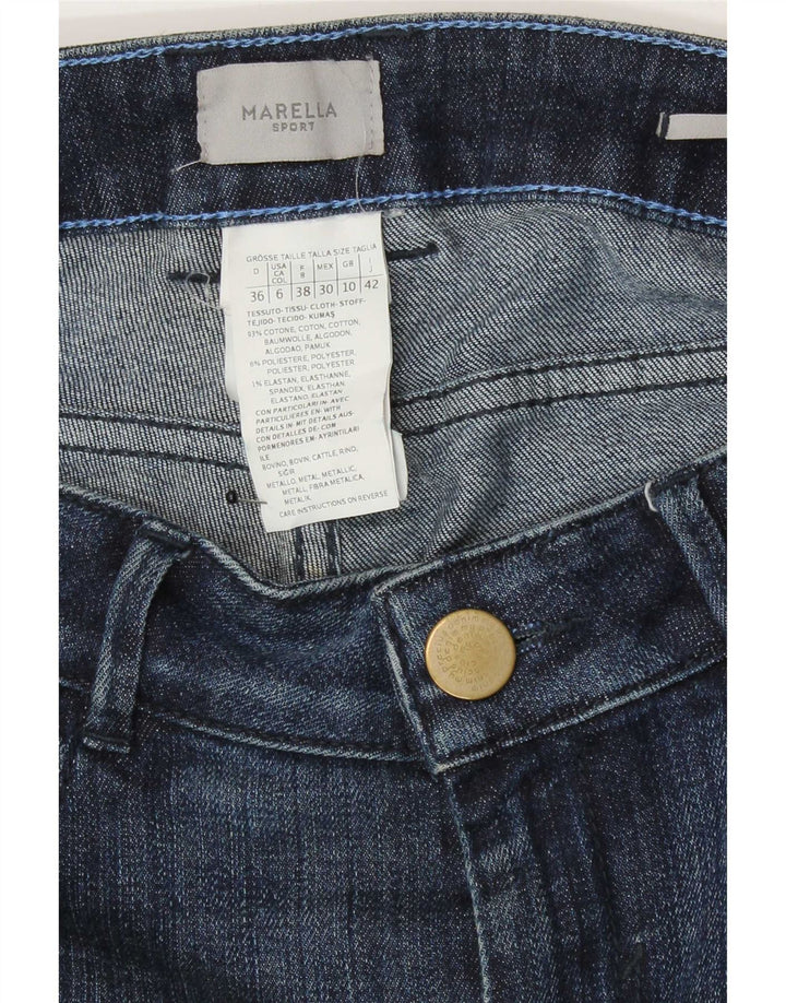 Jeans slim regolari da donna Marella UK 10 piccoli W30 L31 cotone blu