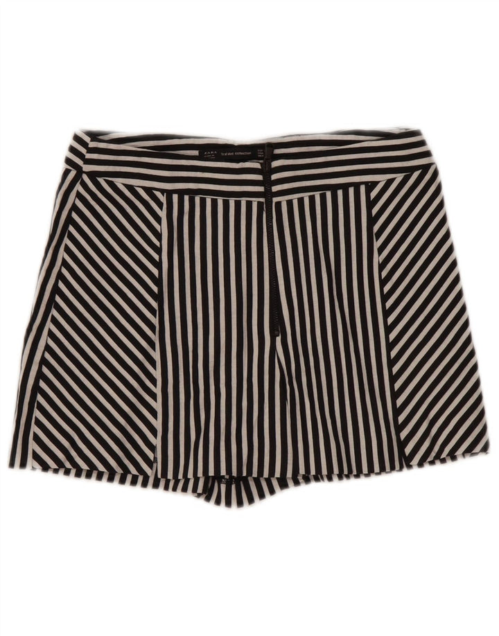 Gonna corta da donna Zara UK 4 XS in cotone a righe nere