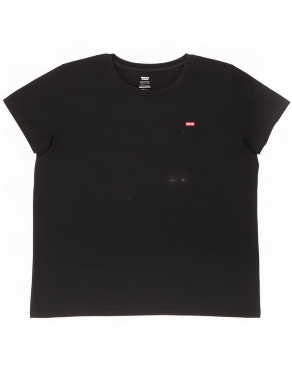 T-shirt Levi's Perfect Crew da donna UK 20 2XL cotone nero
