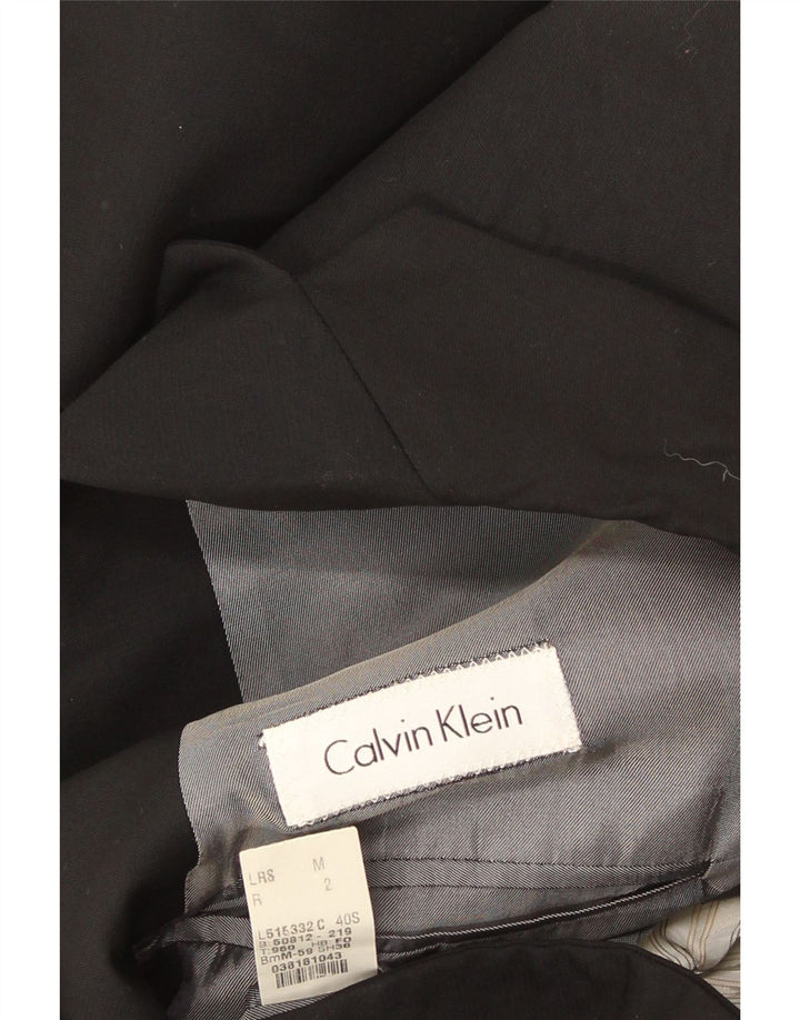 Giacca blazer a 3 bottoni da uomo Calvin Klein UK 38 lana nera media