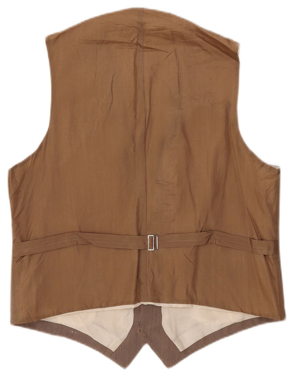 Gilet Vintage da Uomo IT 52 Grande Gessato Marrone