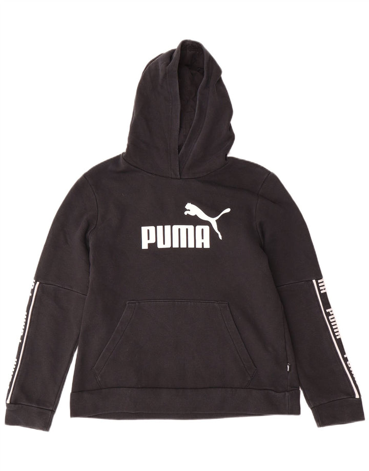 Felpa con cappuccio grafica da donna PUMA UK 18 XL cotone nero
