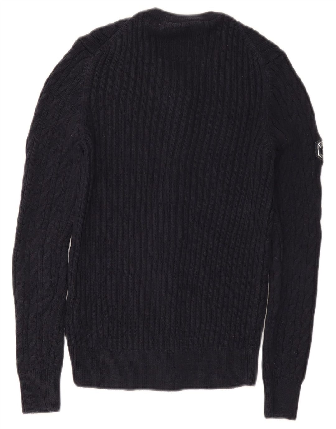 Maglione cardigan grafico da donna Superdry UK 8 piccolo cotone blu navy