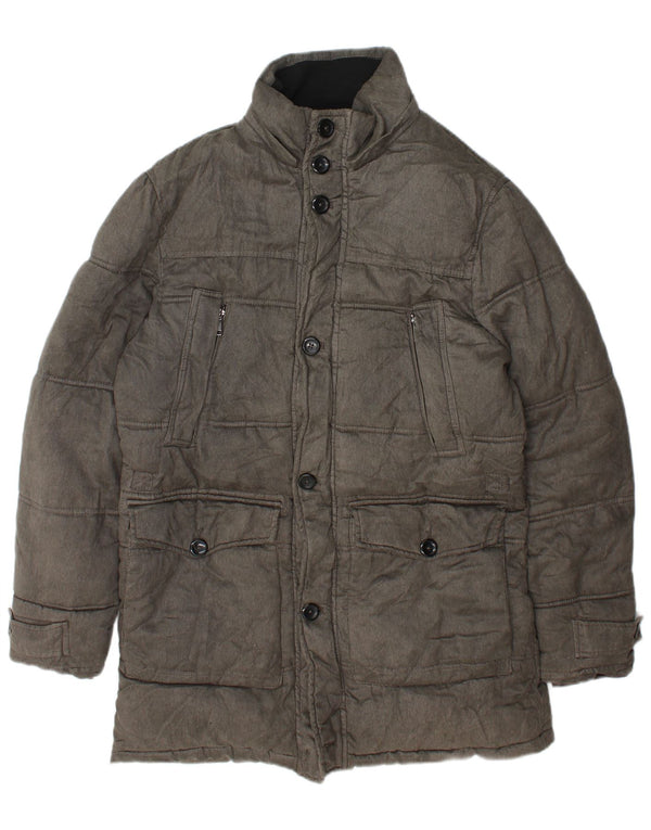 Cappotto imbottito da uomo Zara UK 38 Poliestere grigio medio
