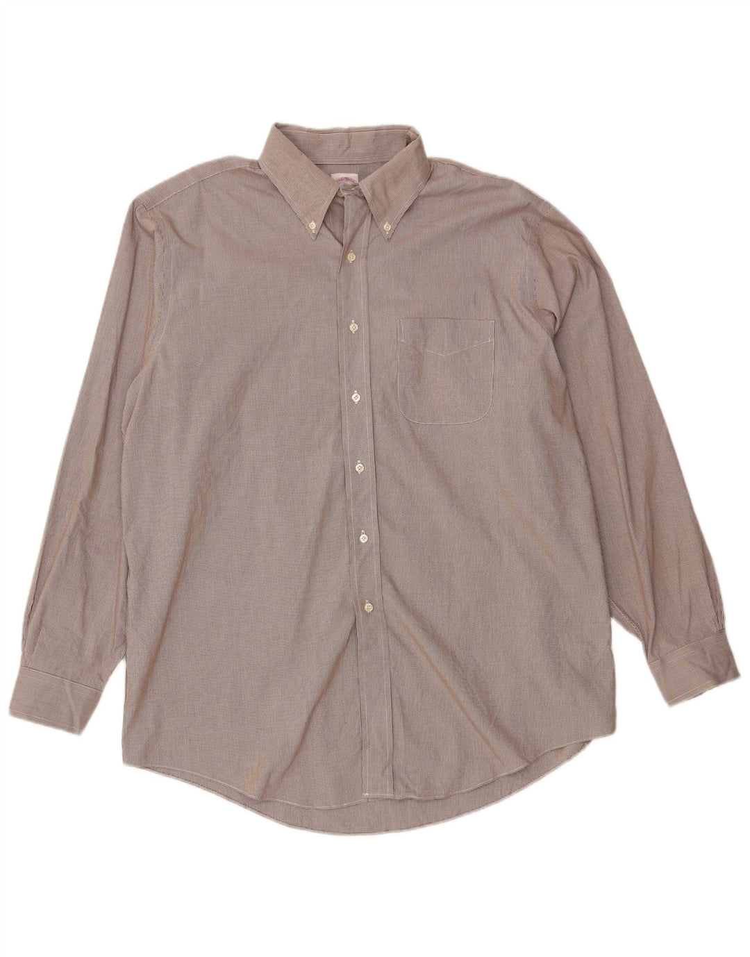 BROOKS BROTHERS Camicia da uomo taglia 16 1/2 grande pied de poule marrone
