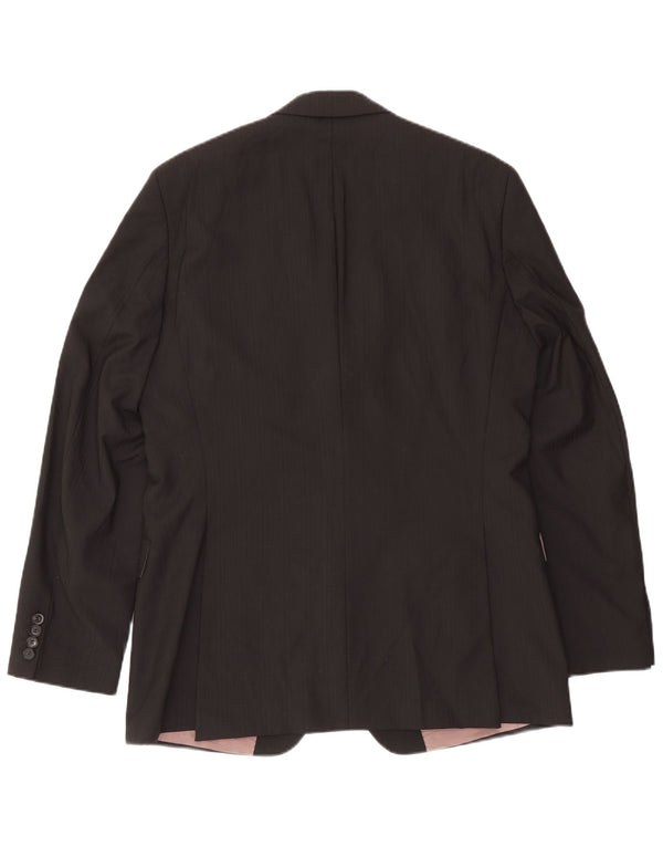 Giacca blazer da uomo a 2 bottoni Hugo Boss taglia 102 grande in lana nera