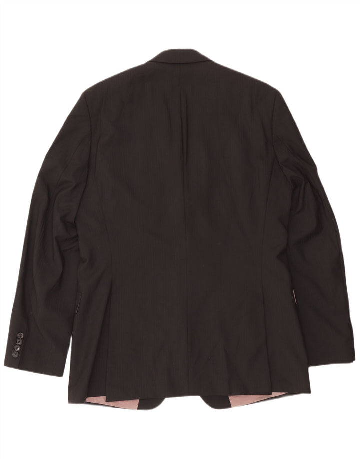 Giacca blazer da uomo a 2 bottoni Hugo Boss taglia 102 grande in lana nera