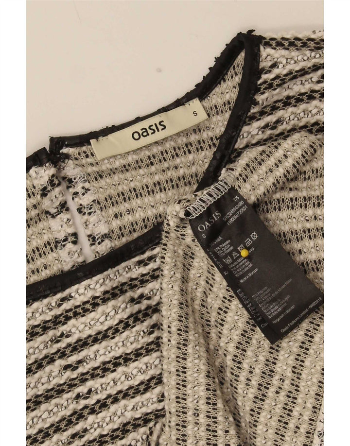 Camicetta oversize da donna Oasis Top UK 10 Piccolo cotone a righe nere