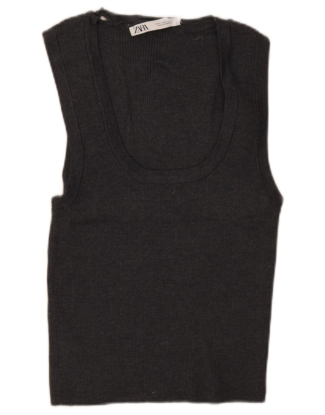 Top corto senza maniche da donna Zara UK 18 XL Grigio