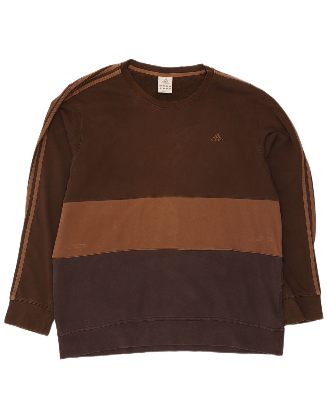 Felpa da uomo Adidas Jumper 2XL Cotone color block marrone