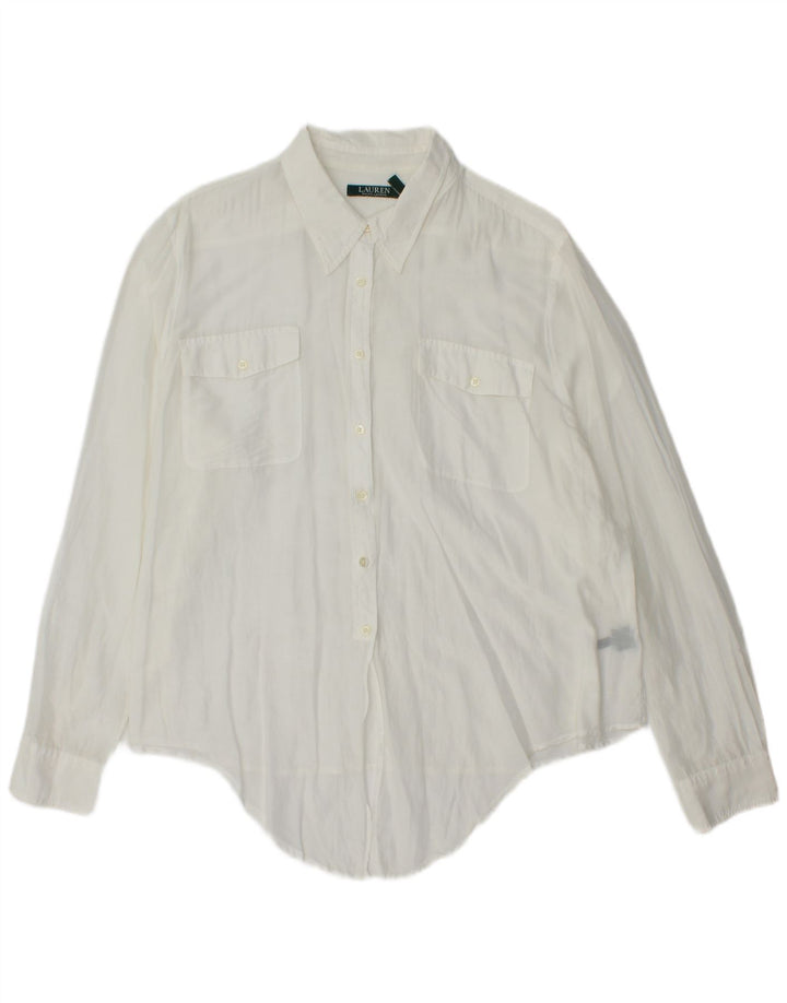 Camicetta camicia da donna Ralph Lauren UK 20 2XL cotone bianco