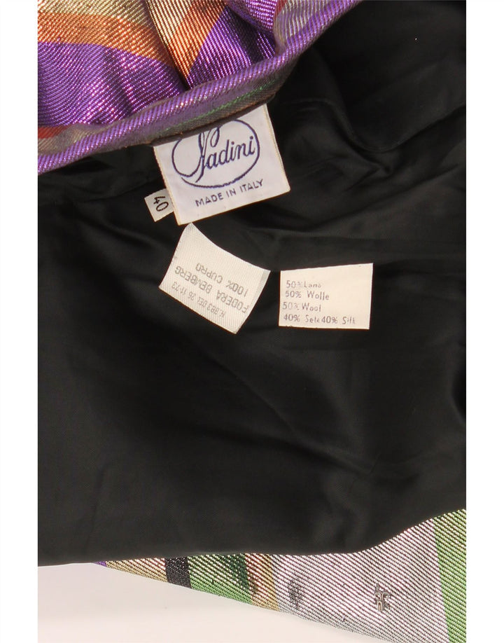 Giacca blazer da donna con maniche a 3/4 VINTAGE EU 40 a righe multicolori medie