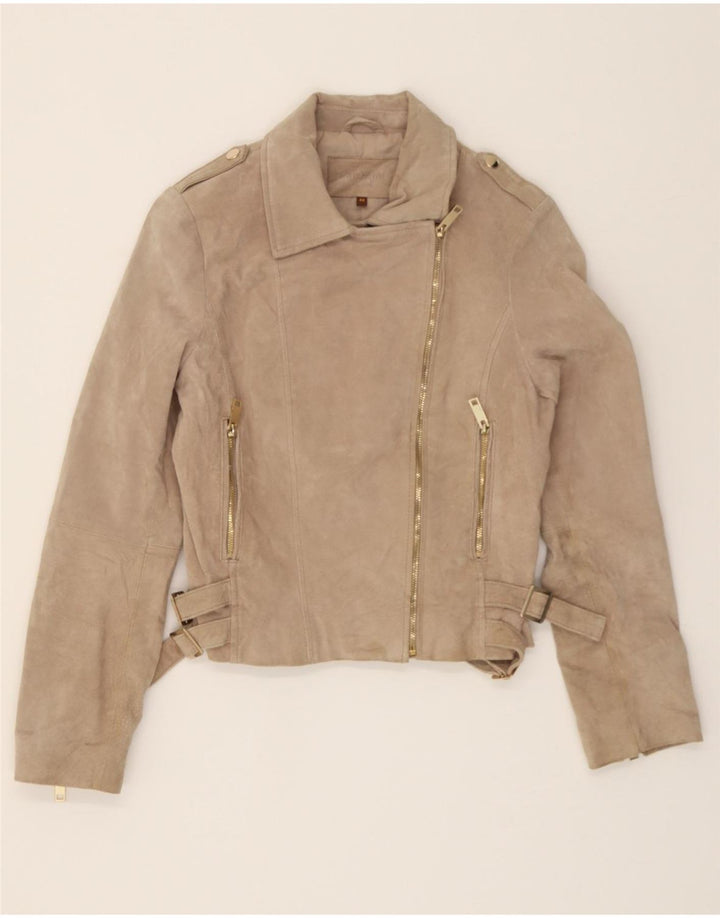 CONBIPEL Womens Military Bomber Jacket IT 44 Medium Beige Biker Vintage Conbipel and Second-Hand Conbipel from Messina Hembry 