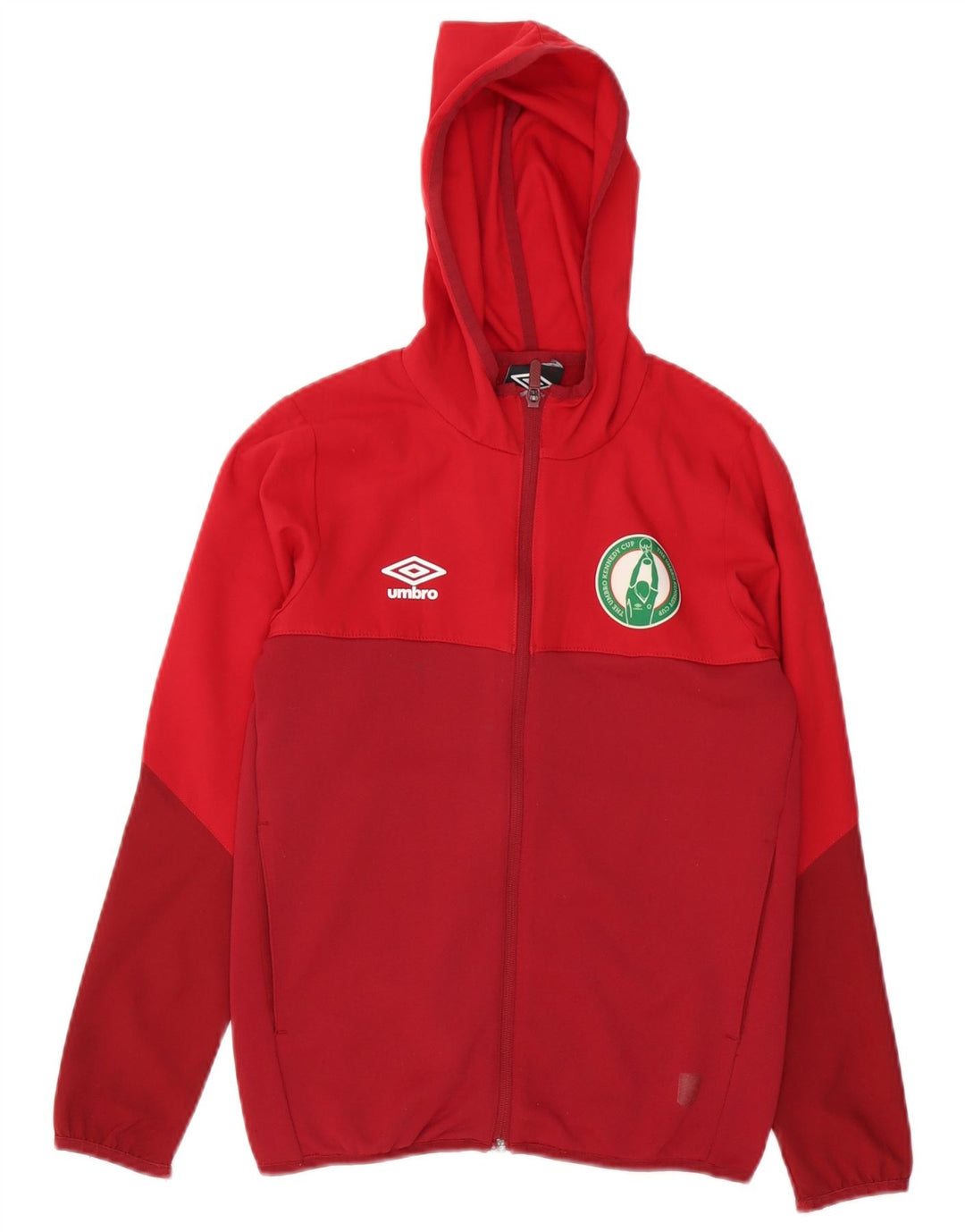 Maglione con cappuccio e zip grafica per ragazzi Umbro 9-10 anni blocco colore rosso medio