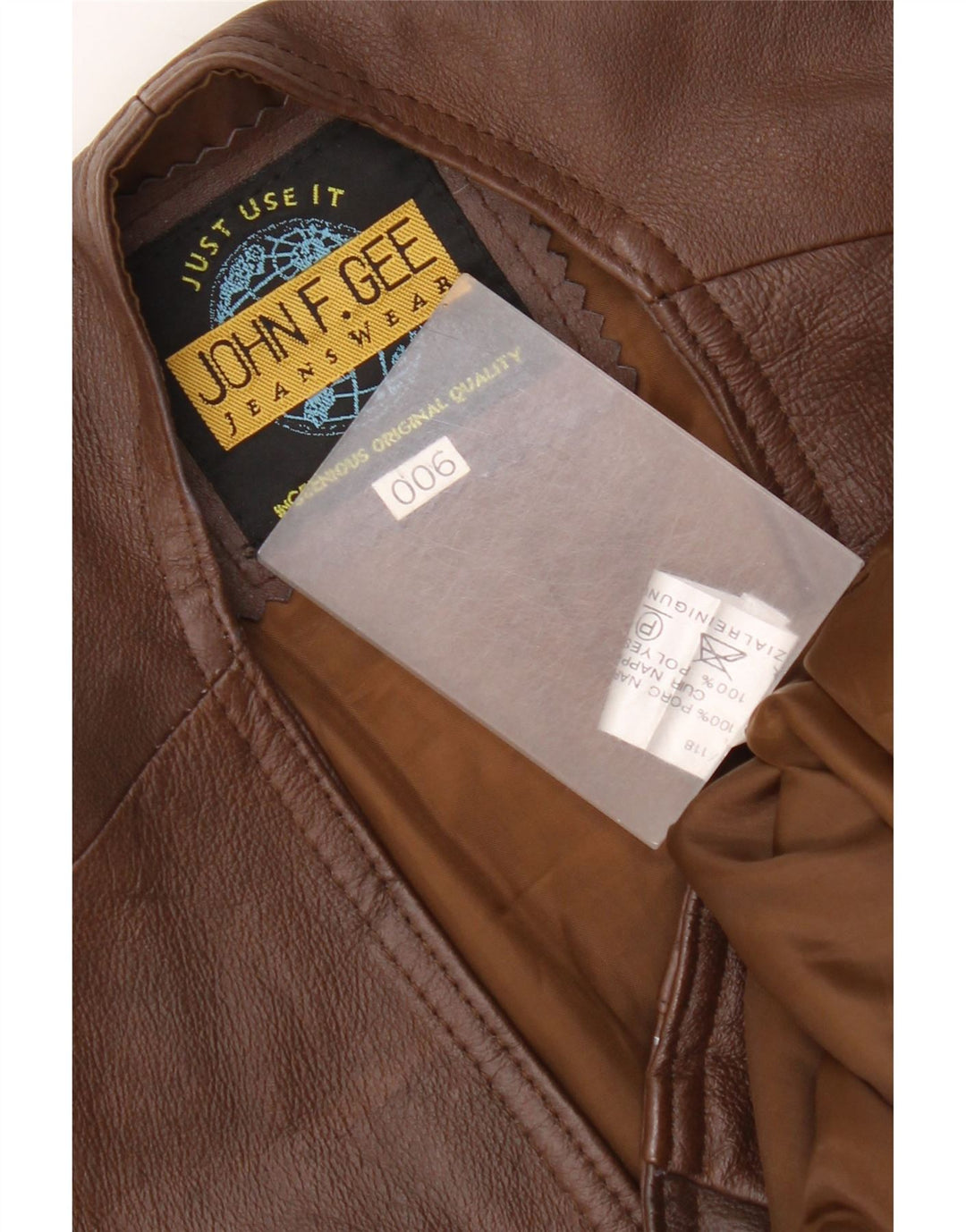 Gilet in pelle da uomo John F Gee XL Marrone