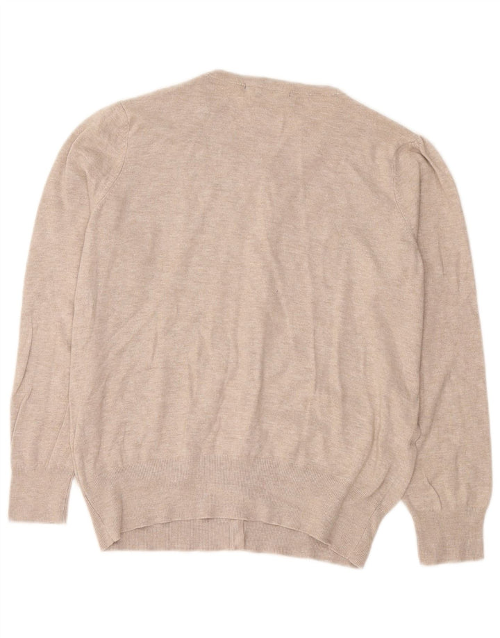 Maglione cardigan da donna Marks & Spencer UK 16 Large Beige Viscosa