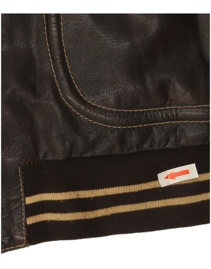 Giacca in pelle vintage da uomo IT 52 XL in pelle marrone