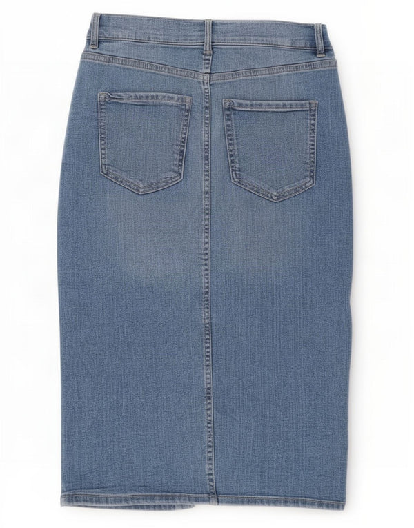 Gonna in denim da donna Marks & Spencer UK 8 piccola W26 cotone blu