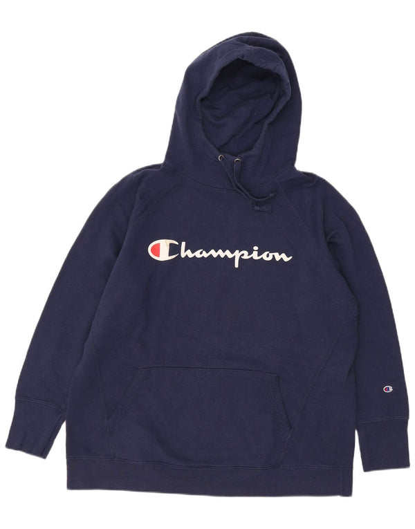 Felpa con cappuccio grafica da donna Champion UK 18 XL Poliestere blu navy