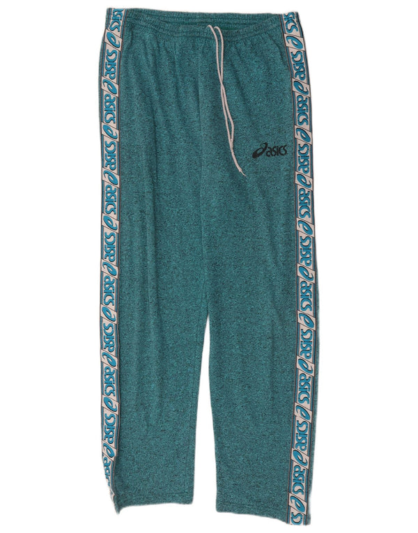 Pantaloni da tuta grafica da uomo Asics XL in cotone color block verde