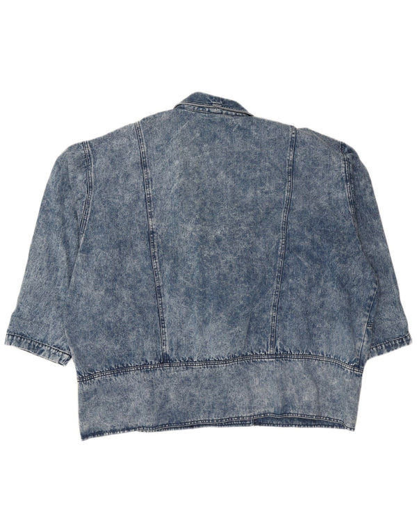 Giacca di jeans doppiopetto oversize da donna VINTAGE EU 54 5XL Blu
