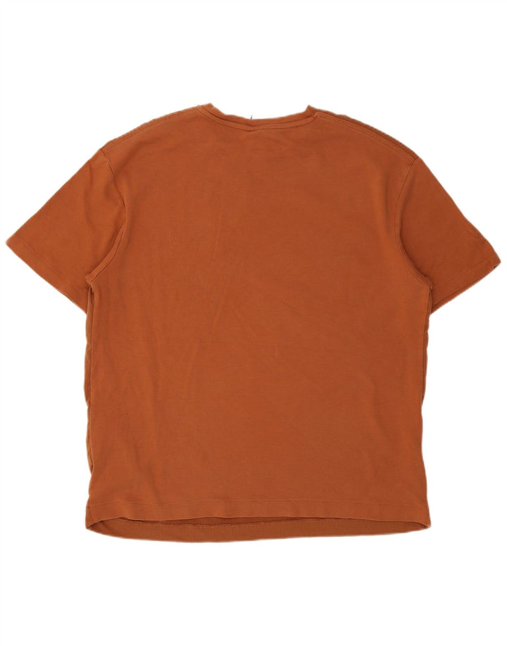 T-shirt Zara da uomo Top Large in cotone marrone