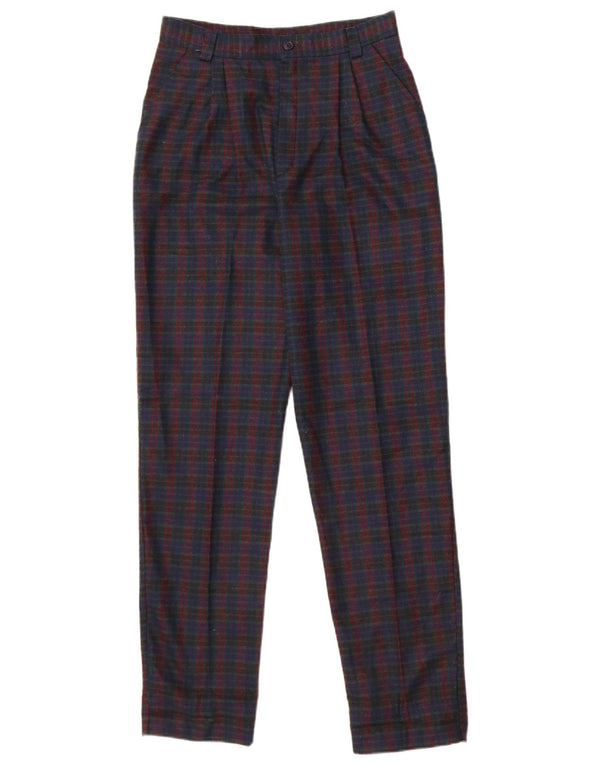 Pantaloni chino con pegging da donna Sivar IT 42 medio W26 L30 blu navy a quadri