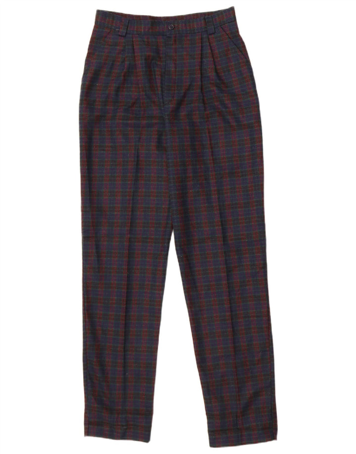 Pantaloni chino con pegging da donna Sivar IT 42 medio W26 L30 blu navy a quadri